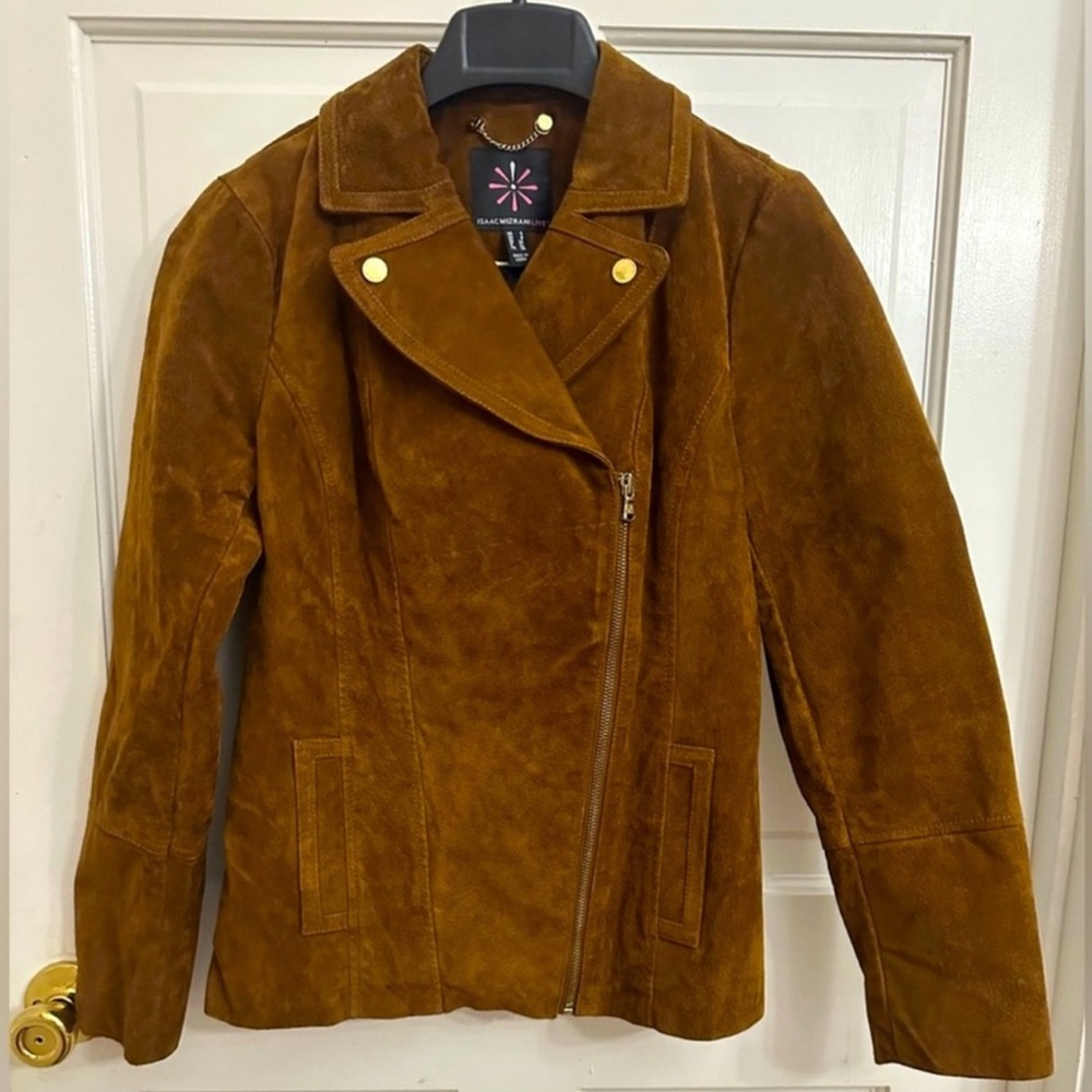 Isaac Mizrahi Women's Brown Genuine Suede Jacket